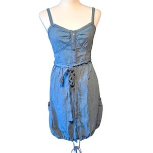 Zac Posen X Target Small Chambray Cargo Mini Dress Utility Festival Babydoll